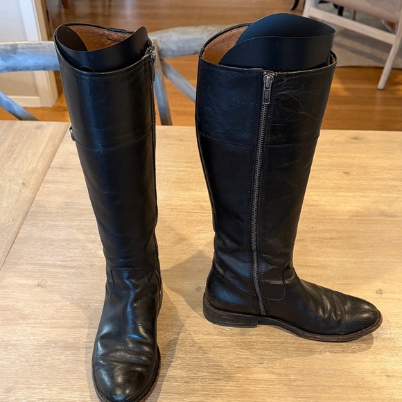 Frye Black Leather Knee-High Boots - Picture 2 of 11